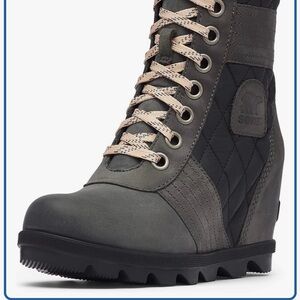 Sorel Gray Lace-Up Boots with Hidden Wedge